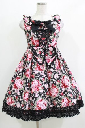 画像: BABY,THE STARS SHINE BRIGHT / シュガーブーケ〜永遠の乙女の憧れ〜柄ジャンパースカートII Free ブラック H-26-03-13-1009-BA-OP-NS-ZH