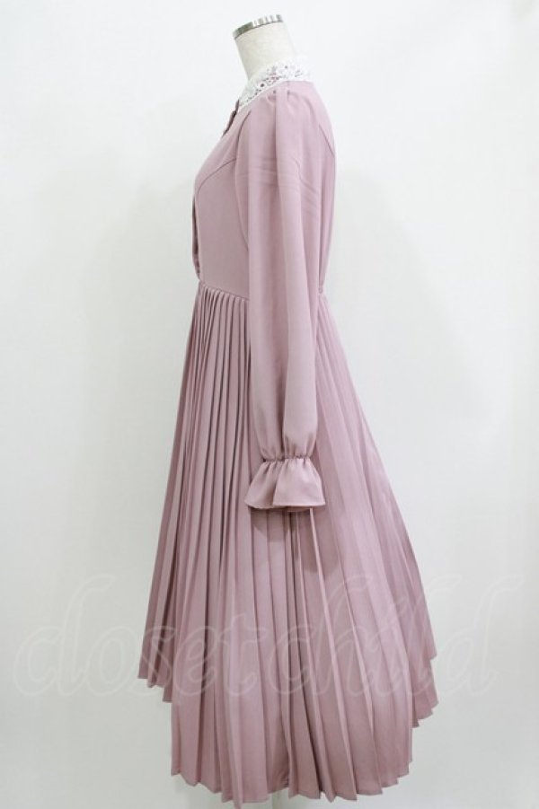 画像2: m petit by misako / AM*レースエリプリーツワンピース S ピンク H-26-03-13-1015-LO-OP-NS-ZH (2)