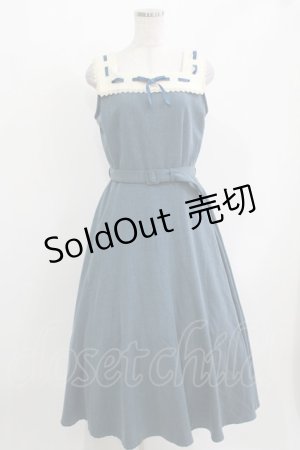 画像: an another angelus / はしごリボン使いスクエアネックワンピース Free BLUE H-26-03-13-1016-CA-OP-NS-ZH