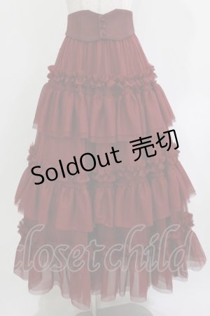 画像: Amavel / ウエストコルセット風チュールロングスカート M ワイン H-26-03-13-1017-CA-SK-NS-ZH