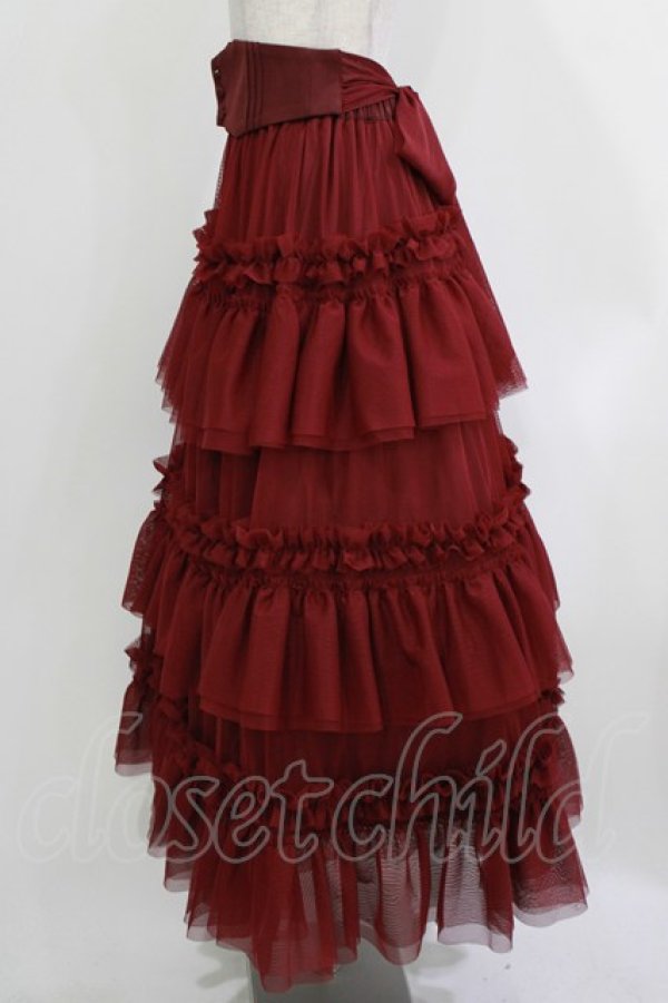 画像2: Amavel / ウエストコルセット風チュールロングスカート M ワイン H-26-03-13-1017-CA-SK-NS-ZH (2)