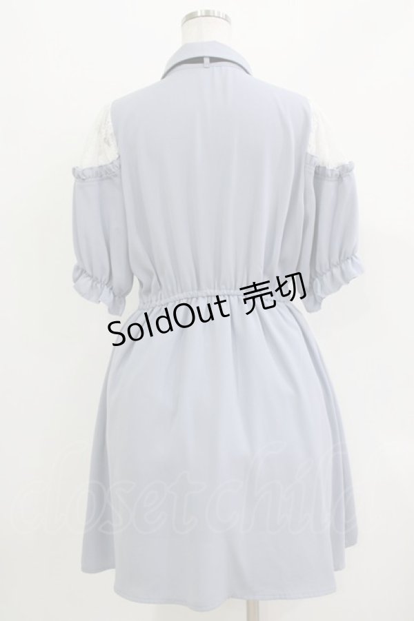 画像3: majoretty / レース切替リボンワンピース L ブル‐ H-26-03-13-1020-GO-OP-NS-ZH (3)