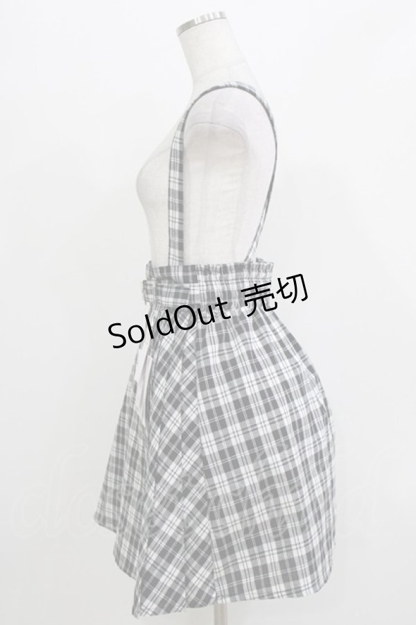 画像2: Lovely Tency / 眞白ありす/サス付きチェックスカート L ブラック H-26-03-13-1024-GO-SK-NS-ZH (2)