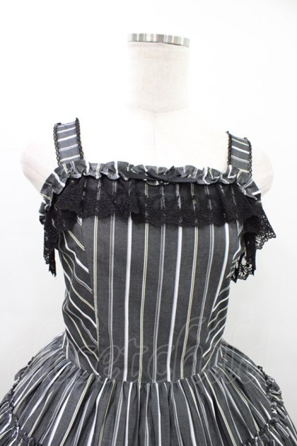 画像4: Innocent World / オリビアストライプジャンパースカート M112cm丈 グレー H-26-03-14-026-IW-OP-NS-ZH (4)