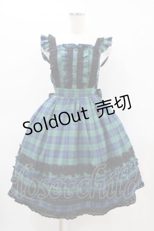 画像: Chalmiere / タータンチェックジャンパースカート M グリーン H-26-03-14-027-0-OP-NS-ZH