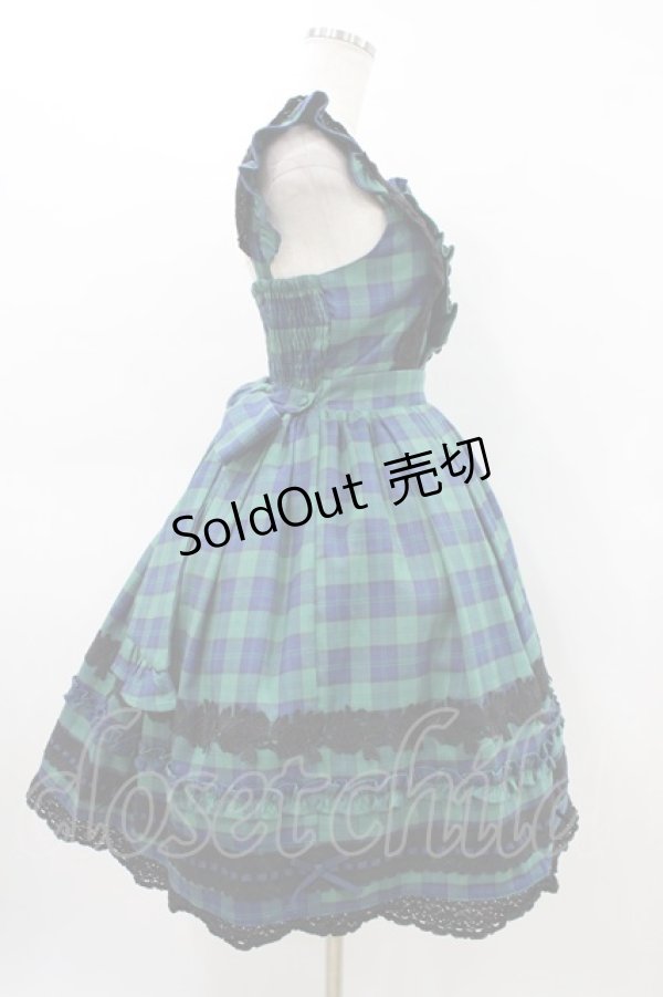 画像3: Chalmiere / タータンチェックジャンパースカート M グリーン H-26-03-14-027-0-OP-NS-ZH (3)