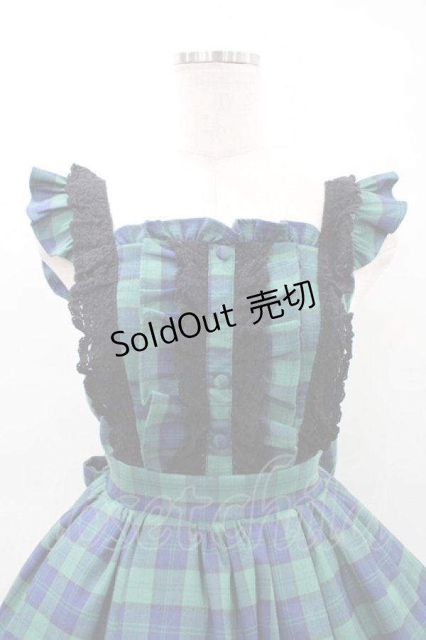 画像4: Chalmiere / タータンチェックジャンパースカート M グリーン H-26-03-14-027-0-OP-NS-ZH (4)