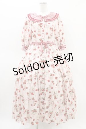 画像: alcali / alcali × misako aoki/サイベリアンストロベリーワンピース Free ピンク H-26-03-14-033-LO-OP-NS-ZH