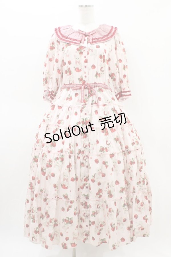 画像1: alcali / alcali × misako aoki/サイベリアンストロベリーワンピース Free ピンク H-26-03-14-033-LO-OP-NS-ZH (1)