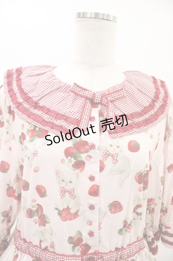 画像4: alcali / alcali × misako aoki/サイベリアンストロベリーワンピース Free ピンク H-26-03-14-033-LO-OP-NS-ZH (4)