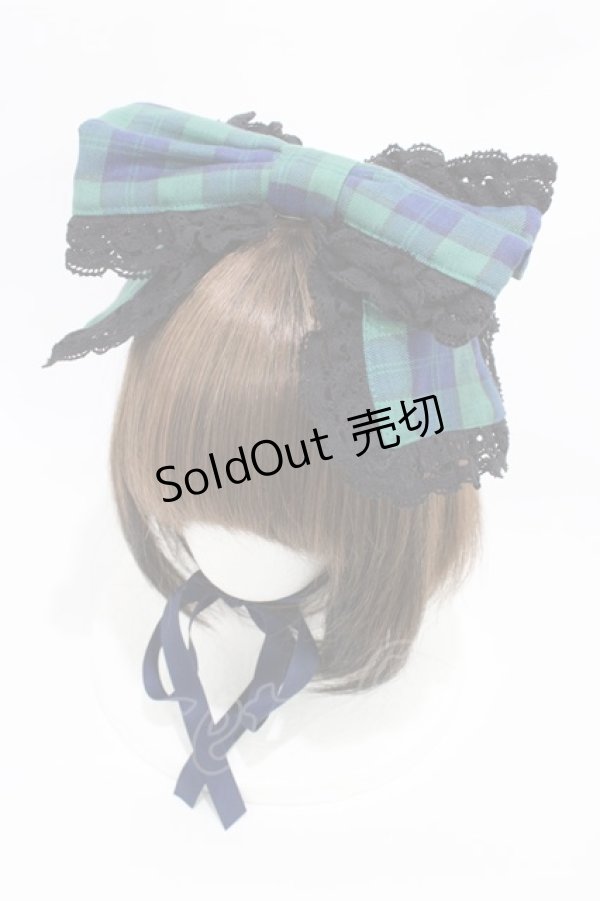 画像1: Chalmiere / タータンチェックマルチリボン  グリーン H-26-03-14-005-0-AC-NS-ZH (1)