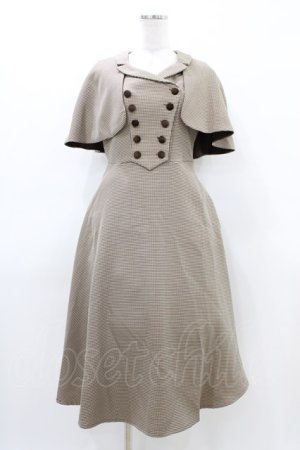画像: an another angelus / ケープ付きダブル釦ジャンパースカート Free BEIGE×BR H-26-03-14-038-CA-OP-NS-ZH