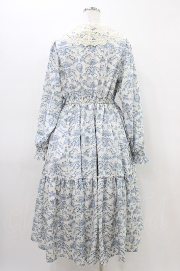 画像2: m petit by misako / トワルドジュイレース襟ワンピース M オフ/サックス H-26-03-14-040-LO-OP-NS-ZH (2)