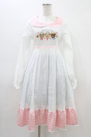 画像: CHIP CLIP / 五月アイ/ワンピース M 白/ピンク H-26-03-14-042-PU-OP-NS-ZH
