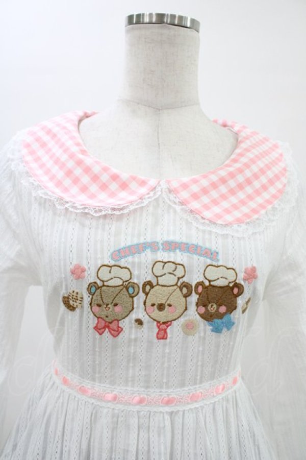 画像3: CHIP CLIP / 五月アイ/ワンピース M 白/ピンク H-26-03-14-042-PU-OP-NS-ZH (3)