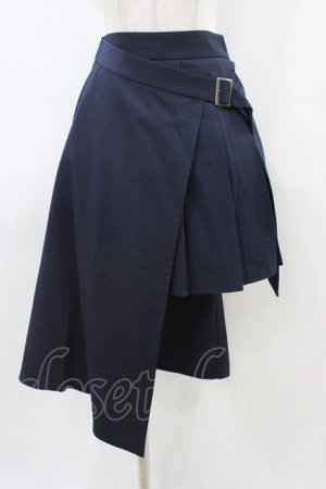 画像: axes femme POETIQUE / ラップデザインプリーツスカート M ネイビー H-26-03-14-049-AX-BL-NS-ZH