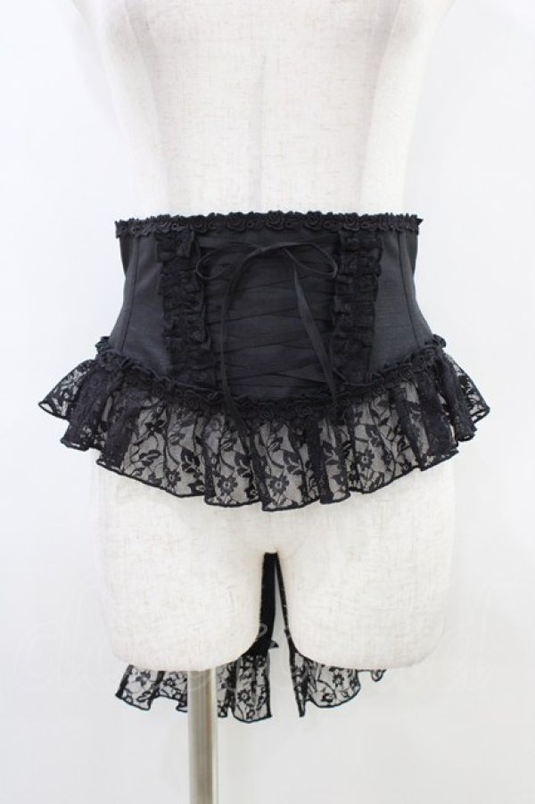 画像1: Enchantlic Enchantilly / ローズレースリボンコルセット Free ブラック H-26-03-14-051-LO-SK-NS-ZH (1)
