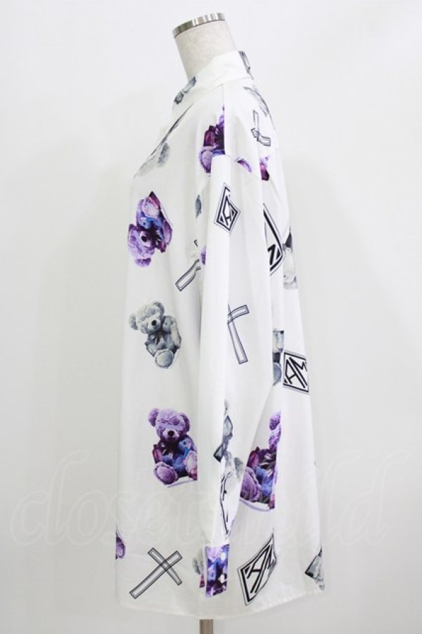 画像2: Amilige / プリント総柄シャツ  ホワイト H-26-03-14-1025-PU-BL-KB-ZH (2)