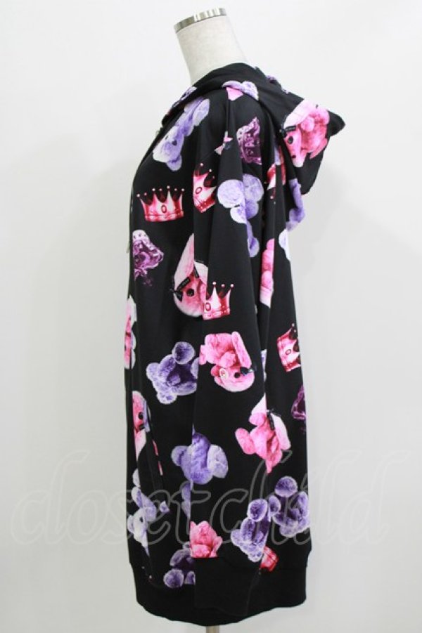 画像2: Amilige / ちいめろ×Amilige総柄プリントパーカー  ブラック H-26-03-14-1027-PU-TO-KB-ZH (2)