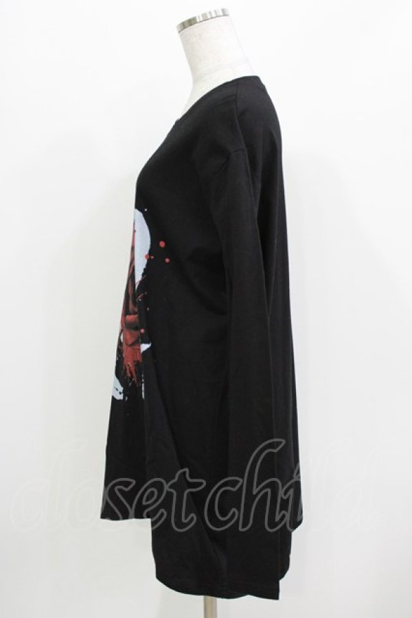 画像2: JURY BLACK / プリントロングカットソー  ブラック/ローズ H-26-03-14-1032-GL-TO-KB-ZH (2)