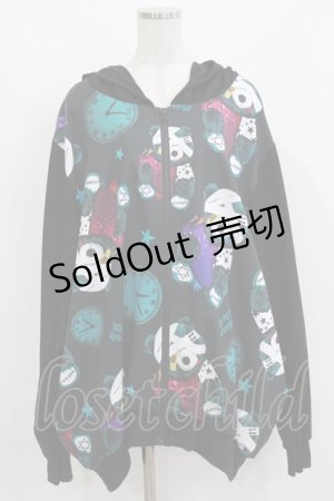 画像: SEX POT ReVeNGe / プリント切替ZIPパーカー  ブラック H-26-03-14-1034-SP-TO-KB-ZH