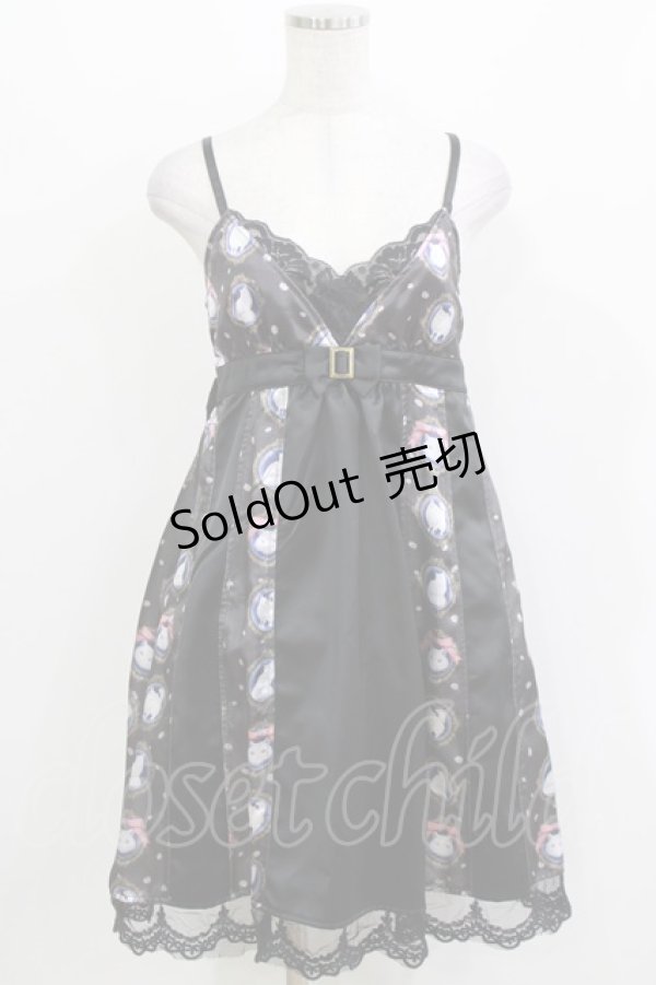 画像1: FRILL / 白猫の切替キャミワンピース  ブラック H-26-03-14-1042-HN-OP-KB-ZH (1)