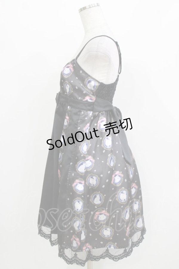 画像2: FRILL / 白猫の切替キャミワンピース  ブラック H-26-03-14-1042-HN-OP-KB-ZH (2)