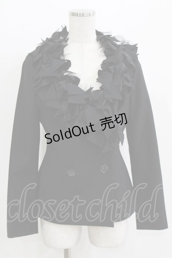 画像1: alice auaa / スラッシュフリルジャケット 3(約9号) 黒 H-26-03-14-1045-AA-JA-AK-ZH (1)