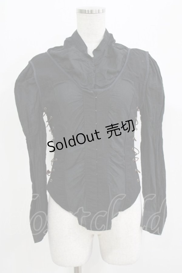 画像1: alice auaa / 縫合ブラウス 2(ユニセックス)  H-26-03-14-1047-AA-BL-AK-ZH (1)