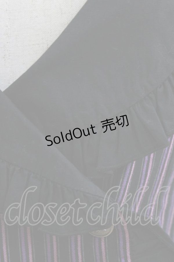 画像5: PUTUMAYO / レジメンタルストライプフリルベスト  紫×ピンク×黒 H-26-03-14-1050-PT-TO-AK-ZH (5)