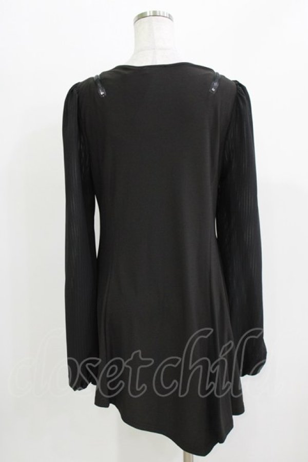 画像3: Qutie Frash / チャイナパフスリーブチュニック  黒×赤 H-26-03-14-1053-QU-TO-KB-ZH (3)