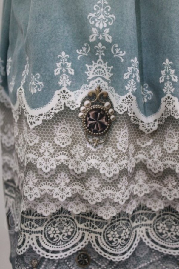 画像4: abilletage / グラデーションレーススカート  ミディアム丈/サックス H-26-03-14-1006-GO-SK-KB-ZH (4)