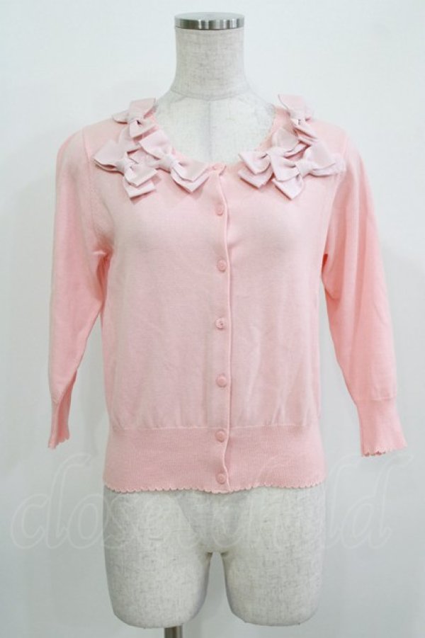 画像1: Leur Getter / リボンカーディガン  ピンク H-26-03-14-1060-LU-TO-KB-ZH (1)