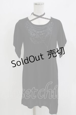 画像: ALGONQUINS / レースホルターロングカットソー  ブラック H-26-03-14-1061-AL-TO-KB-ZH