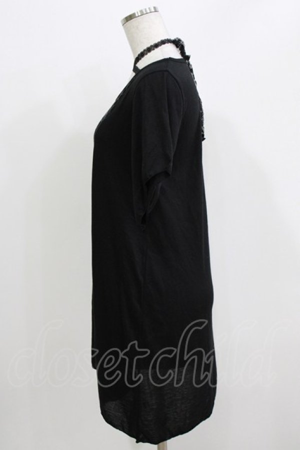 画像2: ALGONQUINS / レースホルターロングカットソー  ブラック H-26-03-14-1061-AL-TO-KB-ZH (2)