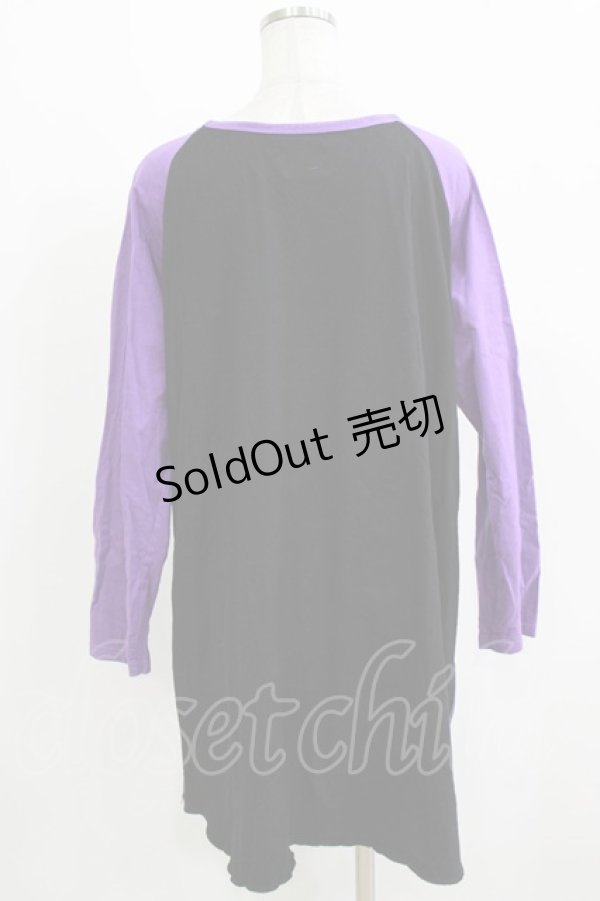 画像3: MINT NeKO / ペイントネコラグランカットワンピース  黒×紫 H-26-03-14-1064-HN-OP-KB-ZH (3)