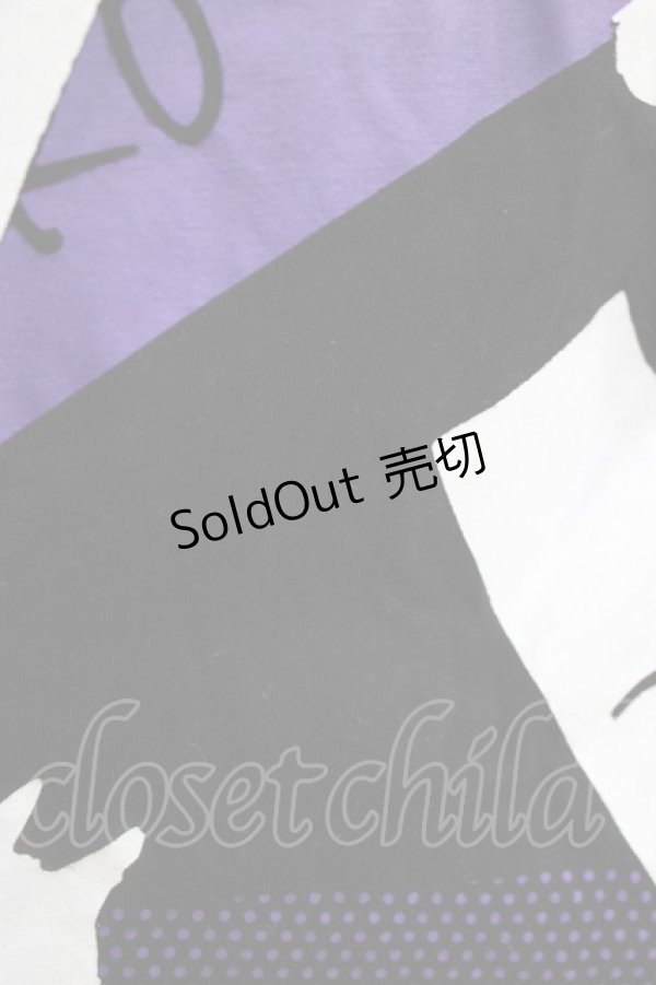 画像4: MINT NeKO / ペイントネコラグランカットワンピース  黒×紫 H-26-03-14-1064-HN-OP-KB-ZH (4)