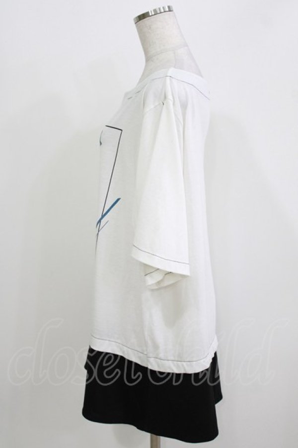 画像2: SEX POT ReVeNGe / プリント切替半袖カットソー  白×黒 H-26-03-14-1065-SP-TO-KB-ZH (2)