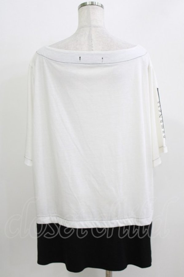 画像3: SEX POT ReVeNGe / プリント切替半袖カットソー  白×黒 H-26-03-14-1065-SP-TO-KB-ZH (3)