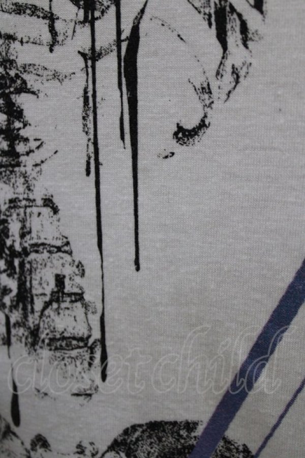 画像4: SEX POT ReVeNGe / プリント切替半袖カットソー  白×黒 H-26-03-14-1065-SP-TO-KB-ZH (4)