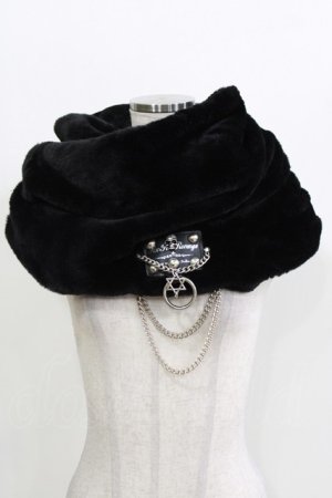 画像: SEX POT ReVeNGe / チャーム付フェイクファースヌード  ブラック H-26-03-14-1069-SP-ZA-KB-ZH