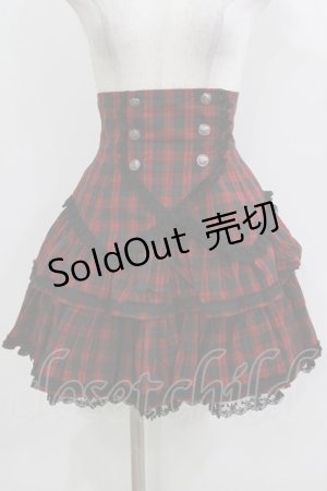 画像: PUTUMAYO / タブリエ付スカート  赤×黒 H-26-03-14-1010-PT-TO-AK-ZH