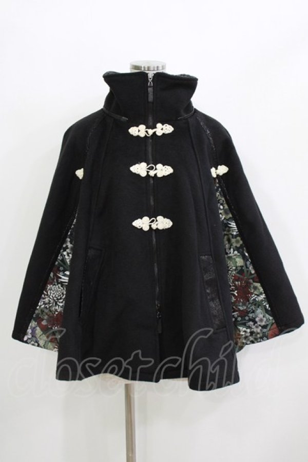 画像1: Qutie Frash / ポンチョコート  ブラック H-26-03-14-1014-QU-JA-KB-ZH (1)