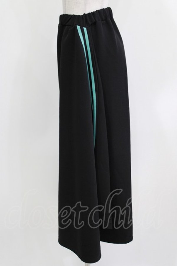 画像2: Deorart / サイドライン・スカート風ワイドパンツ M ブラック×ミント H-26-03-14-1015-PU-PA-KB-ZH (2)