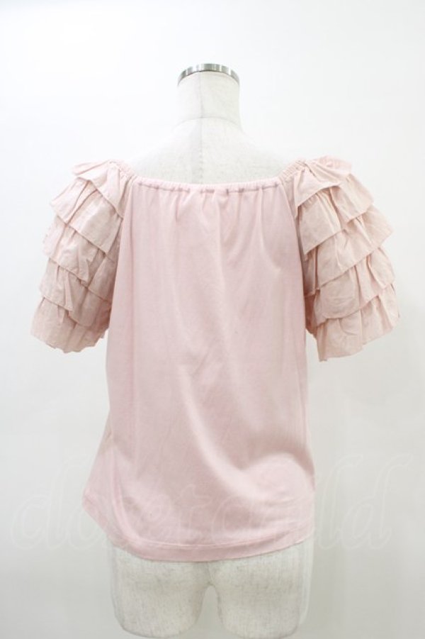 画像2: PINK HOUSE / ローンフリル袖使いカットソー Free ピンク H-26-03-14-055-LO-TO-NS-ZH (2)