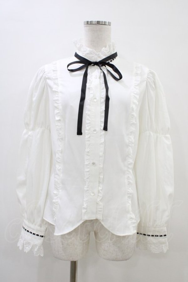画像1: Eri Aino's collaboration / シャーロットの水曜日ブラウス L 白 H-26-03-14-057-PU-BL-NS-ZH (1)