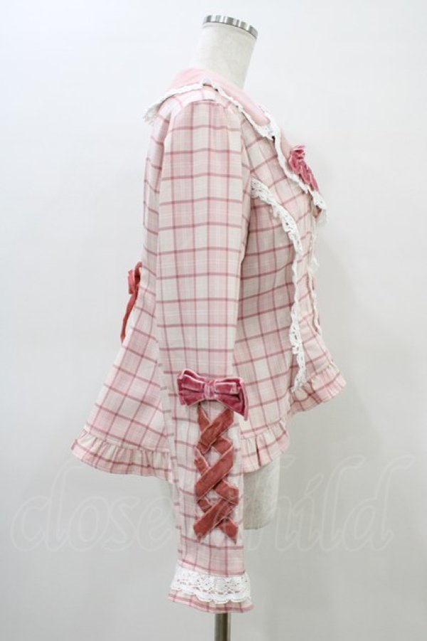 画像3: Chalmiere / タータンチェックジャケット M ピンク H-26-03-14-062-0-JA-NS-ZH (3)