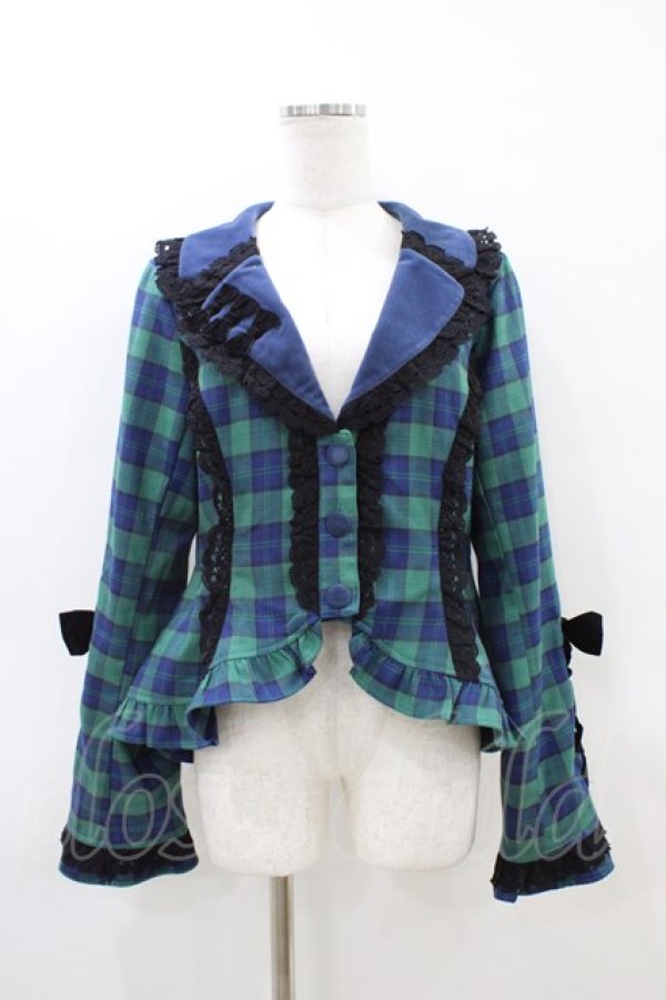 画像1: Chalmiere / タータンチェックジャケット M グリーン H-26-03-14-063-0-JA-NS-ZH (1)