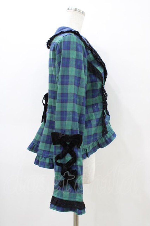 画像3: Chalmiere / タータンチェックジャケット M グリーン H-26-03-14-063-0-JA-NS-ZH (3)