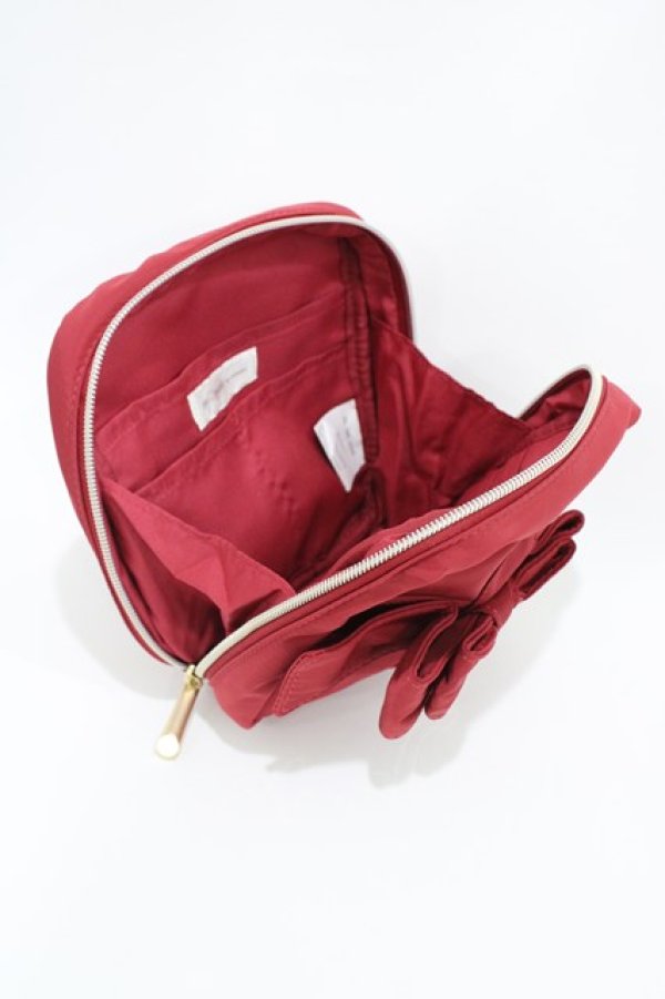 画像2: m petit by misako / AMリボンスクエアポーチ  レッド H-26-03-14-012-LO-ZA-NS-ZH (2)